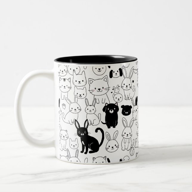 Cute Pets Pattern Mug (Left)