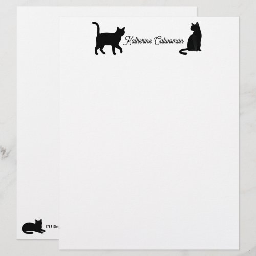 Cute Pets Silhouettes Design - Cats 1 Letterhead
