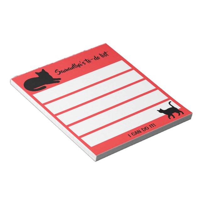 Cute Pets Silhouettes Design - Cats 1 Notepad (Angled)