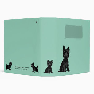 Cute Pets Silhouettes Design - Dogs 1 + text 3 Ring Binder