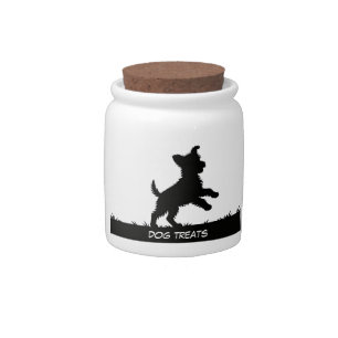 Cute Pets Silhouettes Design - Dogs 1 + text Candy Jar