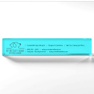 Cute Petsitter dog and cat logo veterinary Desk Name Plate