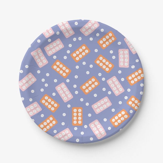 Cute Pharmacy Tech Paper Plates (Front)