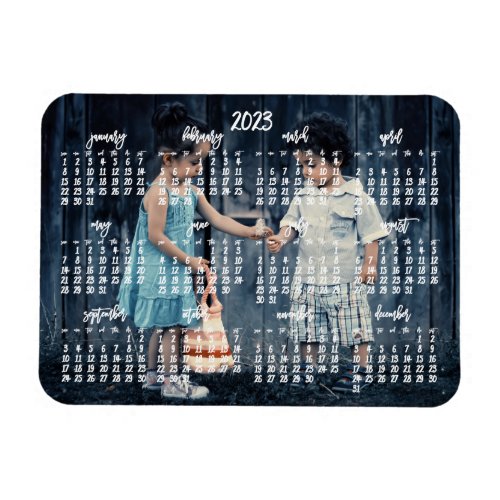 Cute Photo 2023 Magnetic Calendar 3x4 Magnet