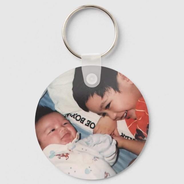 Cute Photo Baby Family  Keychain (Front)