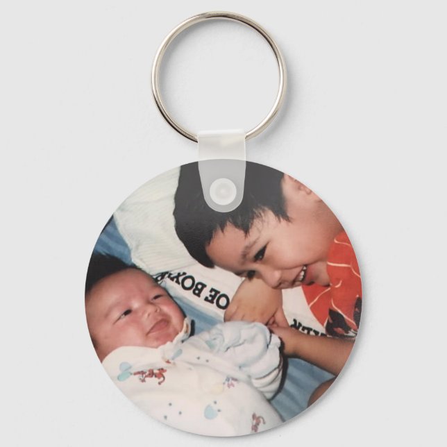 Cute Photo Baby Family  Keychain (Front)