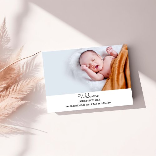 Cute Photo Birth Announcement card  New Baby card