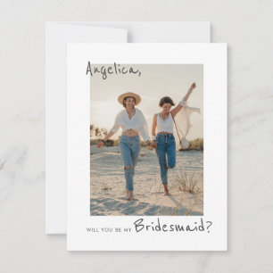 Cute Photo Bridesmaid Proposal Card Template