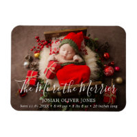 Cute Photo Christmas Holiday Birth Announcement
