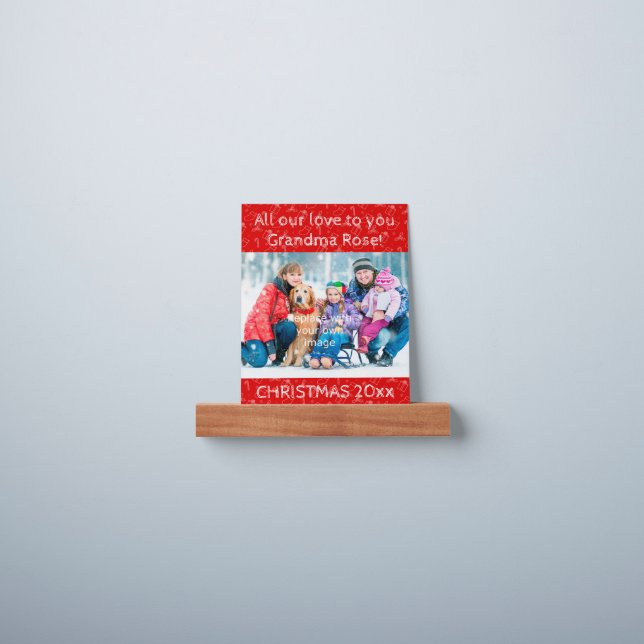 Cute Photo Christmas Print Icons on Red Picture Ledge (Wall)