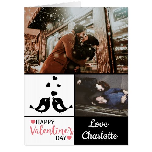 Cute Photo Collage Valentines Day Holiday Card