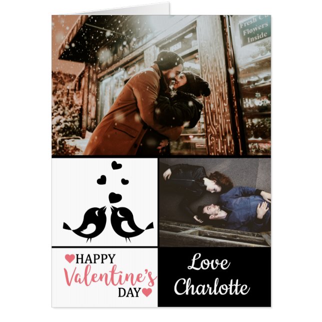 Cute Photo Collage Valentines Day Holiday Card (Front)