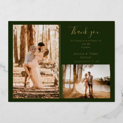 Cute Photo collage wedding Thank you CARD