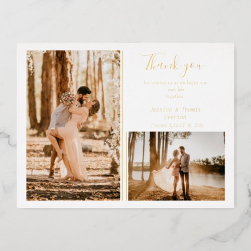 Cute Photo collage wedding Thank you CARD