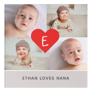 Cute Photo Collage with Monogram Acrylic Print