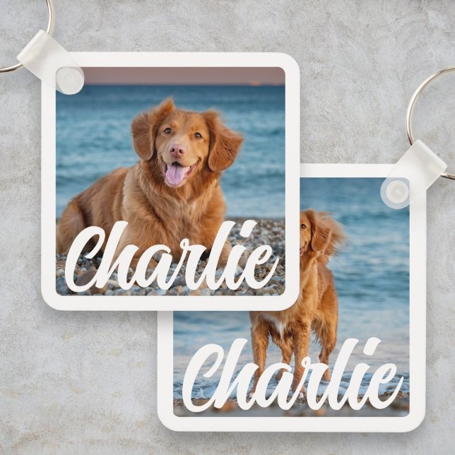 Cute Photo Dog Lover Personalized Pet Keepsake Keychain (Creator Uploaded)