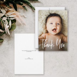 Cute Photo Editable message Baby Shower Thank you Announcement