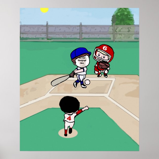 Cute Photo face template baseball players Poster (Front)