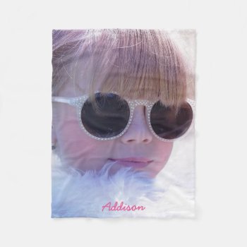 Cute Photo Fleece Blanket With A Name by online_store at Zazzle