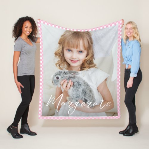 Cute Photo Fleece Blanket With A Name