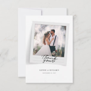 Cute Photo Frame Hand-Lettered Wedding Thank You Card