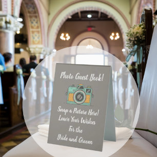 Cute Photo Guest Book Instructions Table Tent