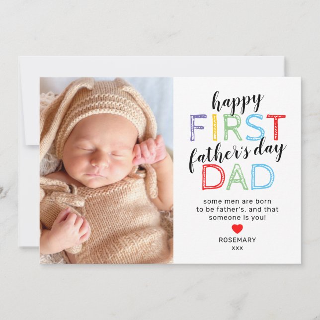 Cute Photo Happy First Father's Day Card (Front)