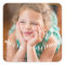 Cute Photo Merry Christmas Square Stickers
