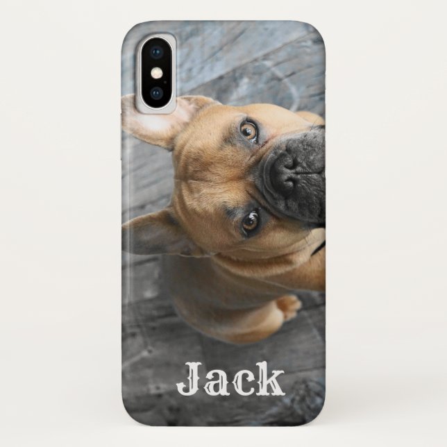Cute Photo Name Personalised Dog Pet Case-Mate iPhone Case (Back)