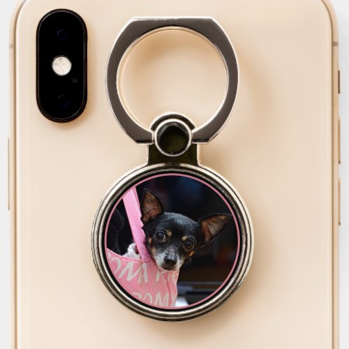 Cute Photo of Chihuahua in a Tote Bag Phone Ring Stand