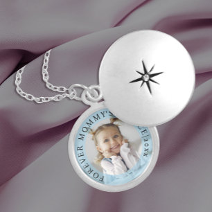 Cute Photo Pastel Blue Son Little Prince Classical Locket Necklace