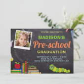Cute Photo Preschool Graduation Invitation (Standing Front)
