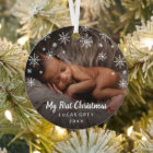 Cute Photo Snowflakes Baby First Christmas
