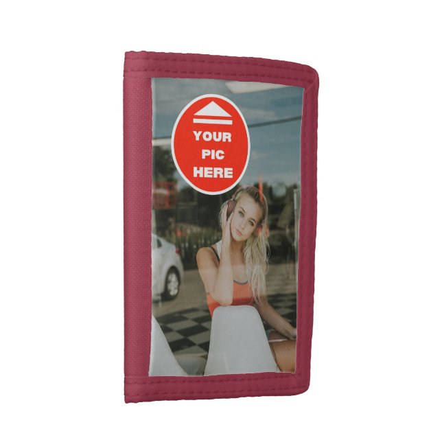 Cute! Photo Wallet - Personalized - Trifold Red (Side)