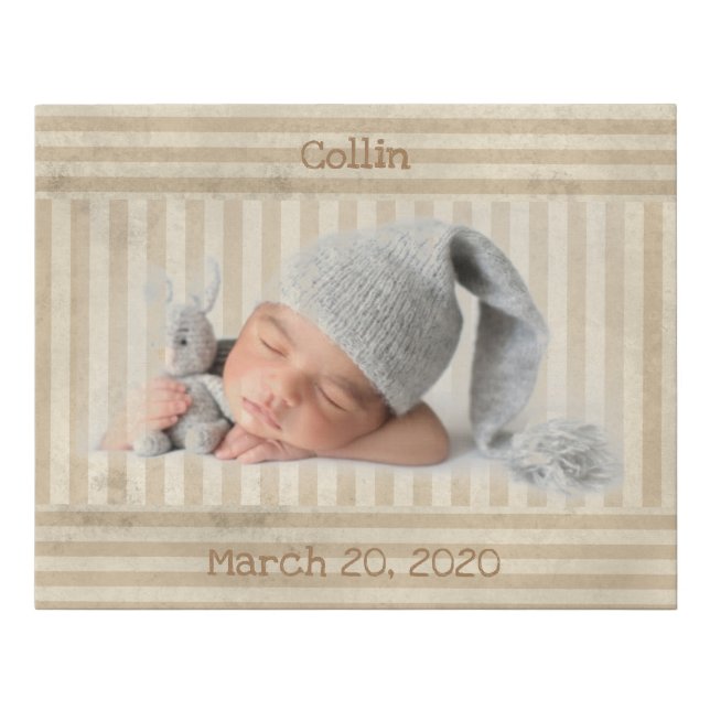Cute Photograph Monogram Baby Faux Canvas Print (Front)