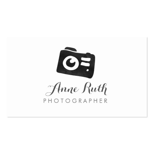 Cute Photographer Camera Cursive Name Business Card | Zazzle