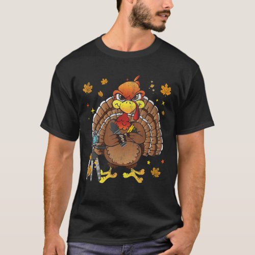 Cute Photographer Turkey Thanksgiving Day Funny Co T_Shirt
