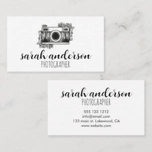 Cute Photographer Vintage Camera Business Card