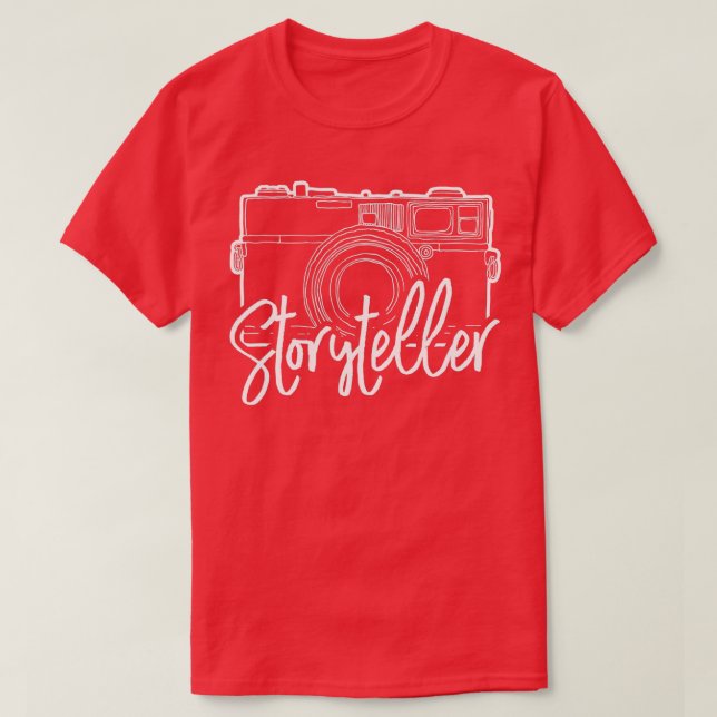Cute Photography Storyteller With Camera  T-Shirt (Design Front)