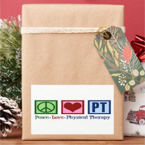 Cute Physical Therapy Peace Love PT Rectangular Sticker