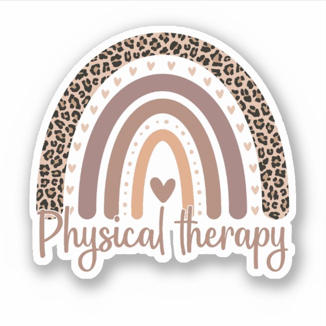 Cute Physical Therapy Rainbow, Physical Therapist Sticker (Front)