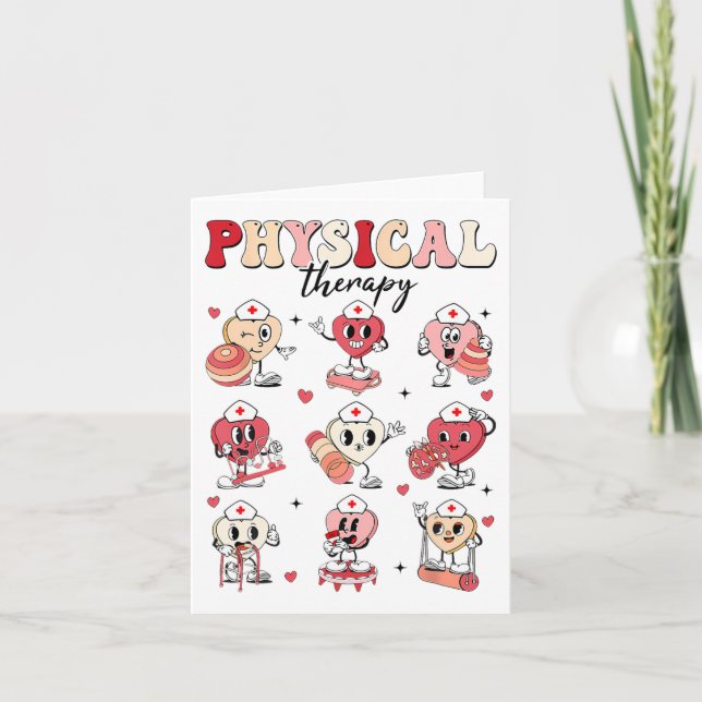 Cute Physical Therapy Valentine's Day Pt Pta Pedia Card (Front)