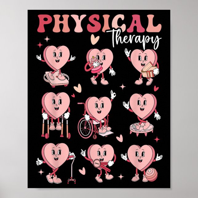 Cute Physical Therapy Valentine's Day Pt Pta Pedia Poster (Front)
