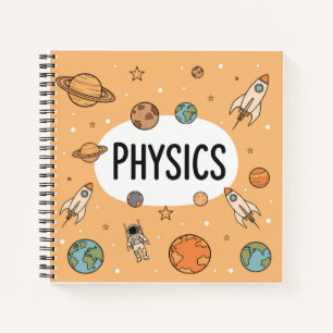 Cute Physics Science Space Rocket Planets Personal Notebook