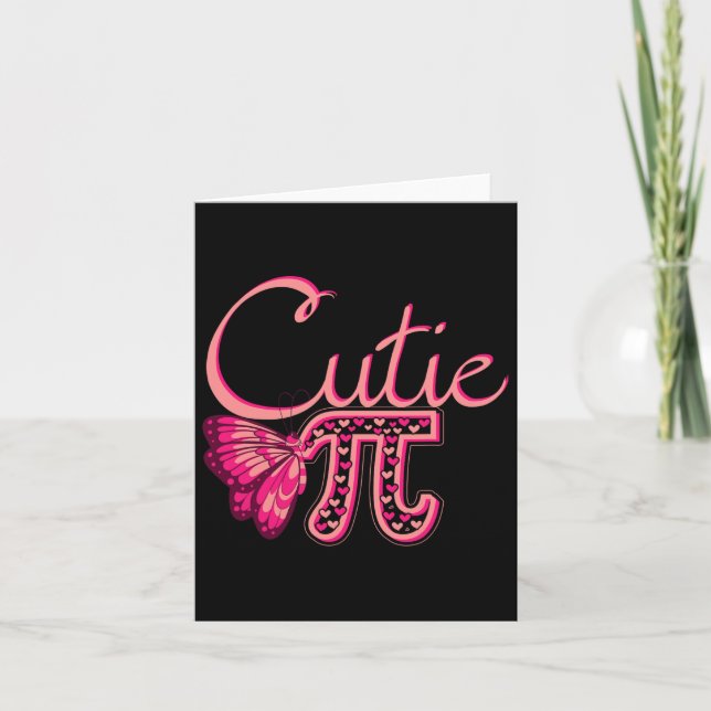 Cute Pi Butterfly Math Holiday Mathematics Funny P Card (Front)