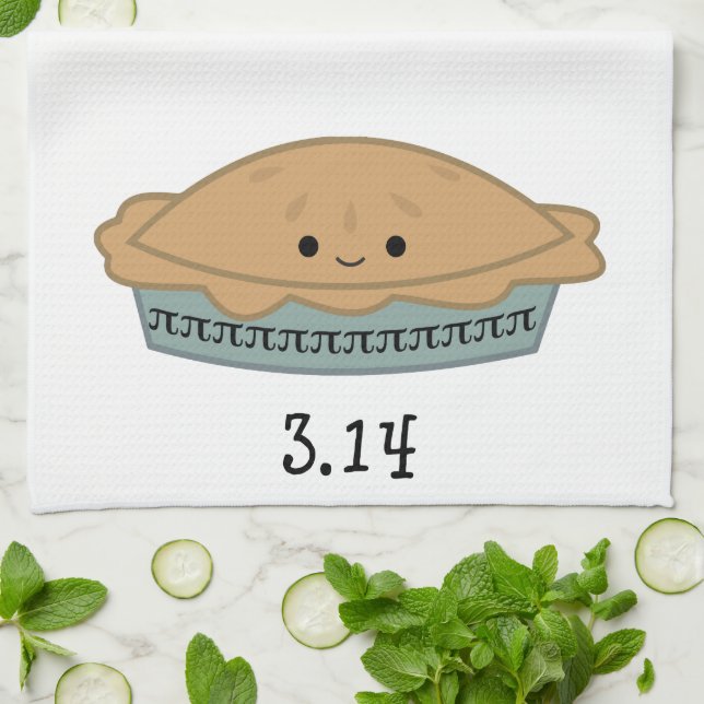 Cute Pi Day 3.14 Kitchen Towel (Folded)