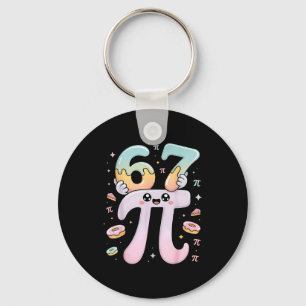 Cute Pi Day 67 Math Apparel Funny Pi Number Design Keychain