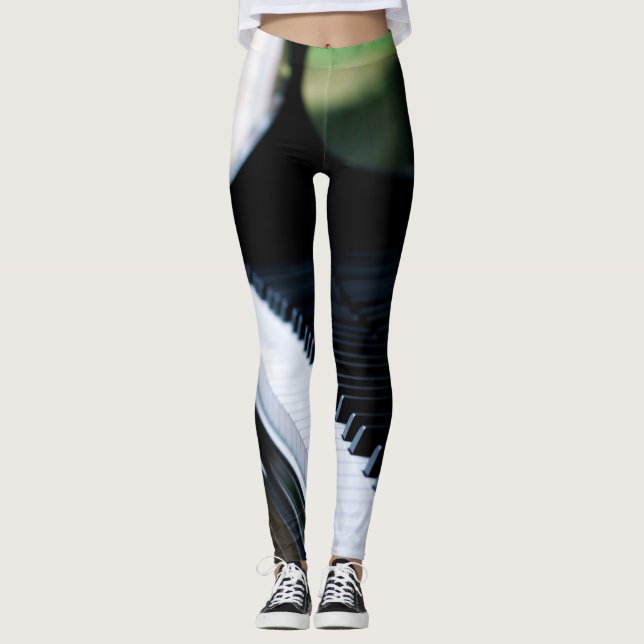 Cute Piano Artwork Leggings (Front)