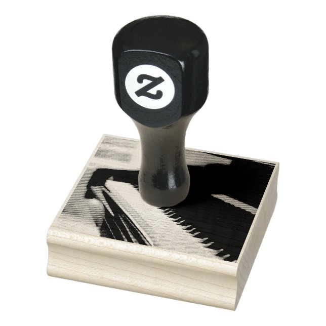 Cute Piano Artwork Rubber Stamp (Stamp)