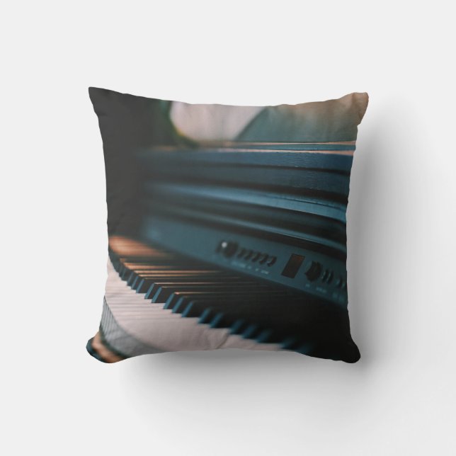 Cute Piano Artwork Throw Pillow (Front)